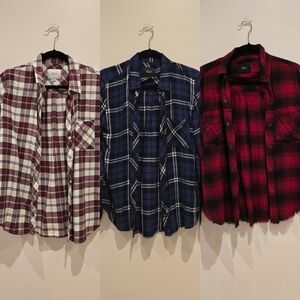 3 Rails Plaid Button-Down Shirts Size Small And Medium